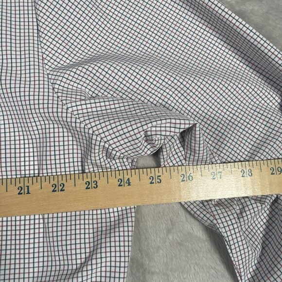 Mizzen + Main‎ Trim Fit Button Down Men's Size 2XL Red Green Tattersall Plaid - Picture 7 of 8